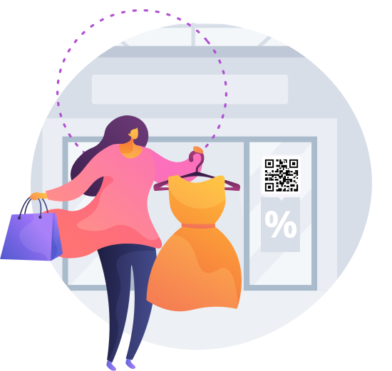 QR оформление витрин